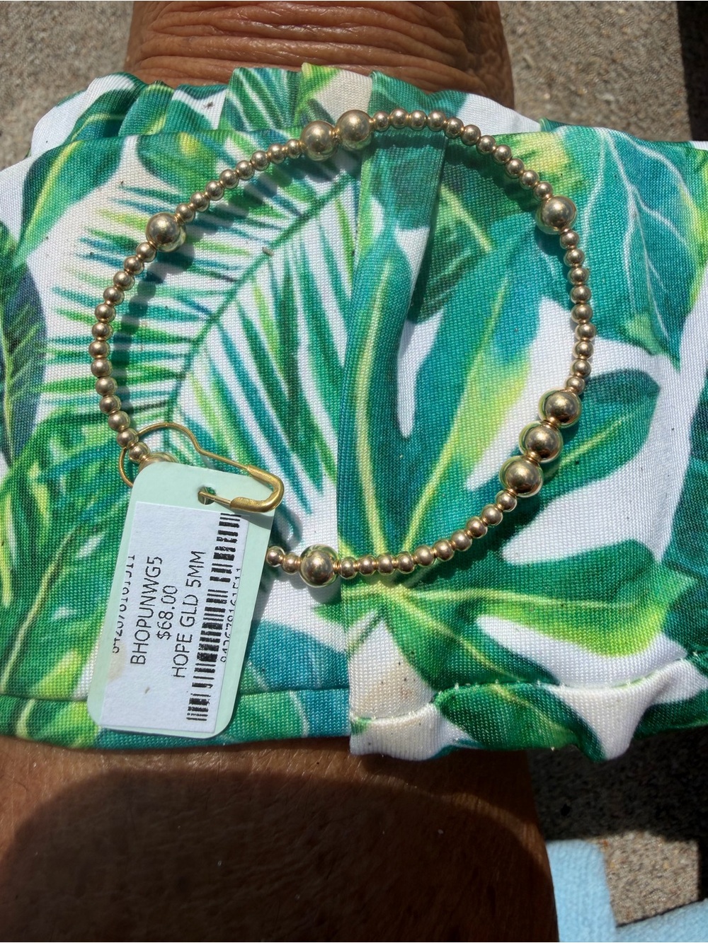 Enewton hope gold5mm Beaded Stretch Bracelet NWT